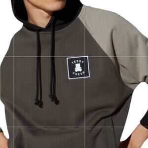 TEDDY FRESH Hoodie Sweatshirt Color Block Gray Size Medium FAST SHIP 2020-7